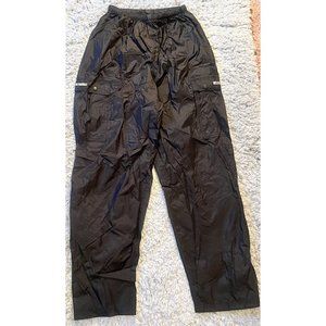 Stearns Dry Wear Mens Large Waterproof Ripstop Pants Black Nylon Elastic Waist